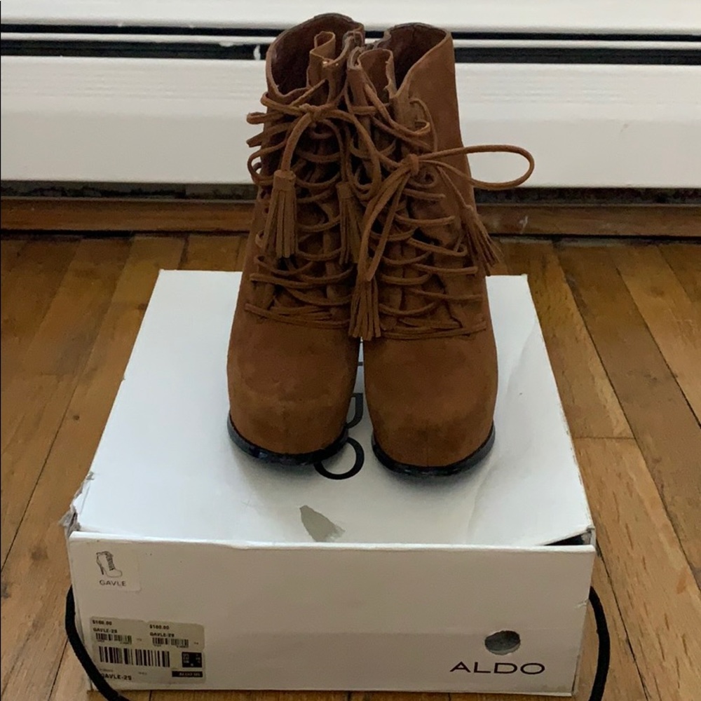 Lace up, platform booties